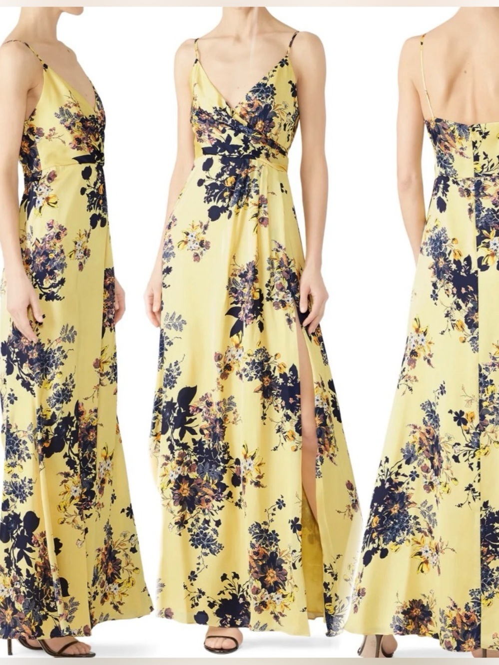 Jill Jill Stuart Yellow Romantic Floral Gown size 12.